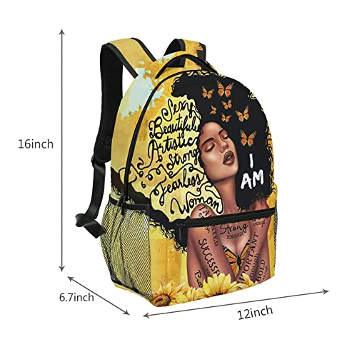 GALIRVC African Art Backpack Afro Bookbag Durable Laptop Bag for Girls Woman Student Work Travel Cycling 17 Inch