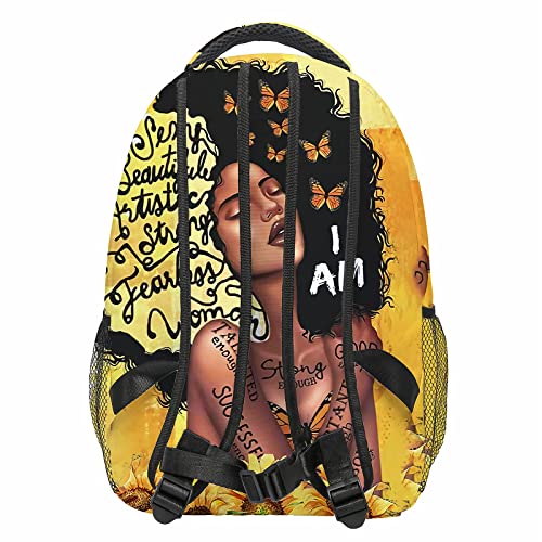 GALIRVC African Art Backpack Afro Bookbag Durable Laptop Bag for Girls Woman Student Work Travel Cycling 17 Inch