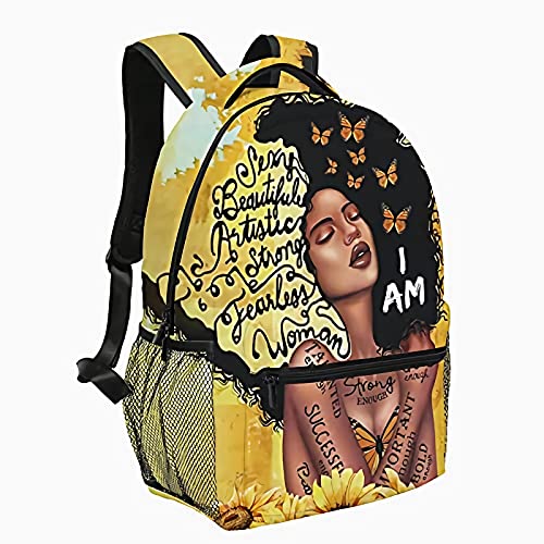 GALIRVC African Art Backpack Afro Bookbag Durable Laptop Bag for Girls Woman Student Work Travel Cycling 17 Inch