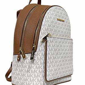 Michael Kors Kenly Medium Adina Backpack Pebbled Leather Vanilla MK Signature