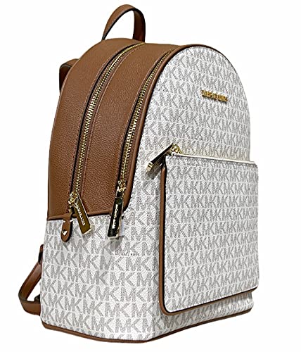 Michael Kors Kenly Medium Adina Backpack Pebbled Leather Vanilla MK Signature