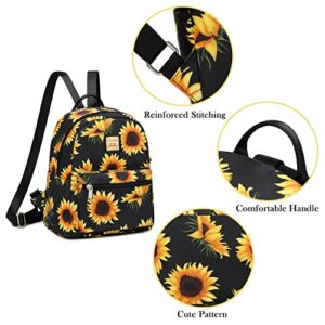 Cusangel Small Backpack Purse, Mini Backpack Purse for Women Girls, Sunflower Backpack for Mothers Day Birthday Gifts