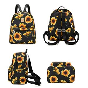 Cusangel Small Backpack Purse, Mini Backpack Purse for Women Girls, Sunflower Backpack for Mothers Day Birthday Gifts