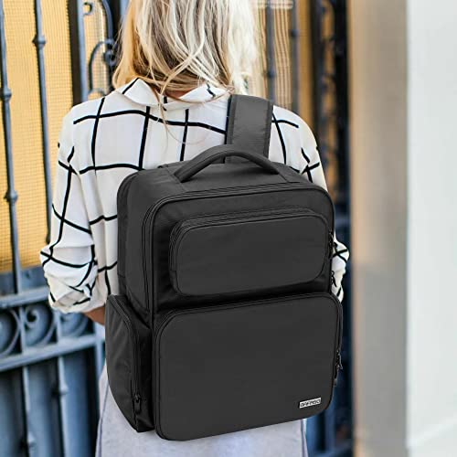 BAFASO Large Makeup Backpack, Makeup Bag with Sleeve for Laptop, Black