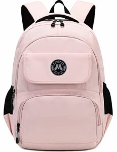 mygreen laptop backpack large computer backpack fits up to 15.6 inch laptop water-repellent school travel backpack casual daypack for business/college/women/men pink