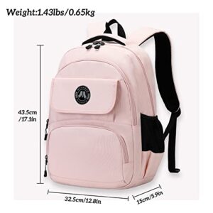 mygreen Laptop Backpack Large Computer Backpack Fits up to 15.6 Inch Laptop Water-Repellent School Travel Backpack Casual Daypack for Business/College/Women/Men Pink