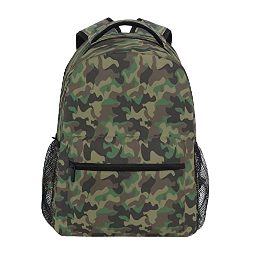 AUUXVA Military Camo Camouflage School Backpack for Kids Boys,Cool Army Laptop Backpack Student College School Bag Bookbag for Primary Junior High School, Casual Travel Camping Hiking Daypack