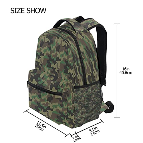 AUUXVA Military Camo Camouflage School Backpack for Kids Boys,Cool Army Laptop Backpack Student College School Bag Bookbag for Primary Junior High School, Casual Travel Camping Hiking Daypack