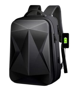 soload hard shell laptop backpack 17 inch business gaming backpack waterproof with usb charging port (hard shell black)