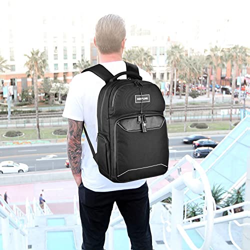 MZIPLINE Travel Backpack Bag - Smell Proof - Anti-Theft Business Laptop Backpack with Lock,Large Daypack Travel bags for College Men & Women (Black)