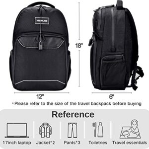 MZIPLINE Travel Backpack Bag - Smell Proof - Anti-Theft Business Laptop Backpack with Lock,Large Daypack Travel bags for College Men & Women (Black)