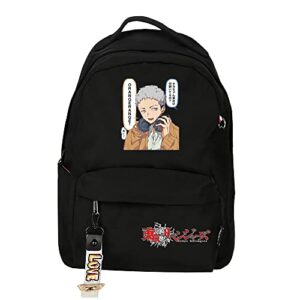 tpstbay anime daypack cartoon bookbag nylon cartoon travel backpack small laptop knapsack,black(13)