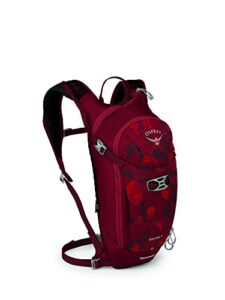 osprey salida 8l women's biking backpack with hydraulics reservoir, claret red, one size