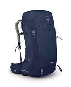osprey stratos 44l men's hiking backpack, cetacean blue, one size