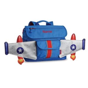 bixbee personalized toddler backpack, blue rocket bookbag for kids & toddlers ages 3 - 5 | custom backpack with name for boys & girls | water resistant monogrammed school bag