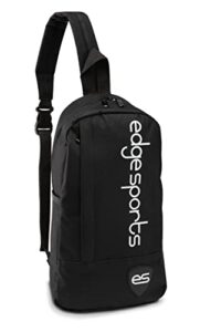 edge sports packable sling backpack - water bottle crossbody sling perfect for the gym, hiking and travel - anti theft portable bag (black)