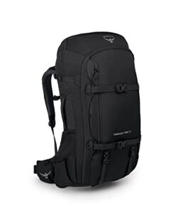osprey farpoint trek 55l men's travel backpack, black, one size