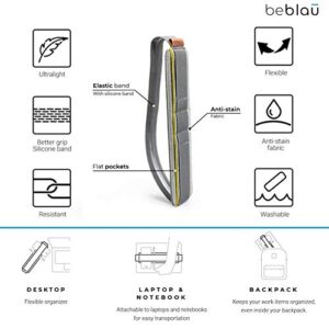 Beblau SLIM Portable Electronic Organizer attachable to laptops & notebook | Backpack & desktop organizers Office, Home & School | Working from Home Solution | Laptop accessory | BIRTHDAY GIFT DARK