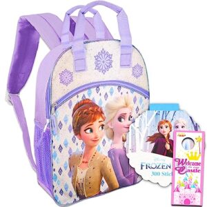 disney frozen backpack for girls - bundle with elsa and anna reflective backpack including frozen stickers and more (girls backpack elementary school)