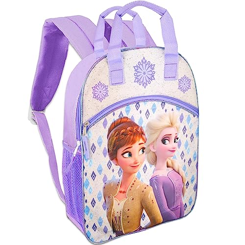 Disney Frozen Backpack for Girls - Bundle with Elsa and Anna Reflective Backpack Including Frozen Stickers and More (Girls Backpack Elementary School)