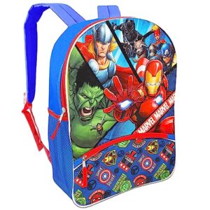 Marvel Avengers Backpack Set for Kids - School Supplies Bundle with Superhero Backpack Plus Avengers Stickers and More (Superhero Backpacks for Boys)