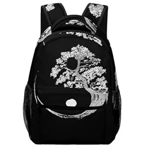 yin yang bonsai tree oxford cloth laptop backpack casual shoulder bag daypack for travel study shopping