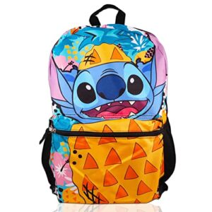 Disney Lilo and Stitch Backpack Set for Kids - Bundle with Stitch Backpack with Tsum Tsum Stickers and More (Girls Backpack Elementary School)