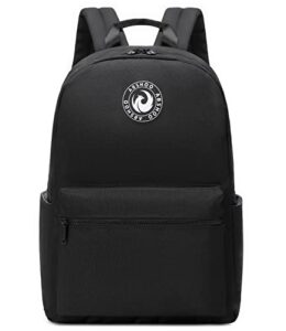 abshoo lightweight backpack for school classic basic water resistant casual daypack plain bookbag (black)