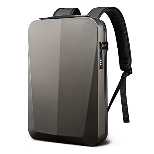 Refutuna Hard shell Laptop Backpack for Men, 17 Inch Anti-theft Waterproof Business Backpack, TSA Lock Gaming Computer Backpack with USB Charging Port Work age:over 15 years old (Titanium)