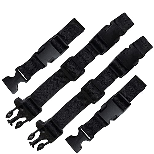 HDHYK 2 Pack Nylon Universal Backpack Chest Strap-3/4 Inch Webbing Chest Belt-AdjustableBackpack Sternum Strap (Black)