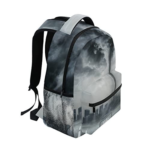 Glaphy Custom Tornado Black Backpack School Backpack for Boys Girls Personalized Name Laptop Bookbag Travel Daypack