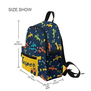 MCHIVER Custom Cars Toddler Backpack for Preschool Personalized Kids School Backpack for Girls Boys Cute Bookbag for Camping Travel