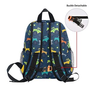 MCHIVER Custom Cars Toddler Backpack for Preschool Personalized Kids School Backpack for Girls Boys Cute Bookbag for Camping Travel