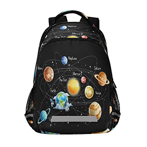 Dussdil Solar System Space Student Schoolbag School Backpack Universe Galaxy Kids Backpacks 16 inch Laptop Book Bag Casual Daypack Back Pack Travel Sports Bags for Teens Girls Boys