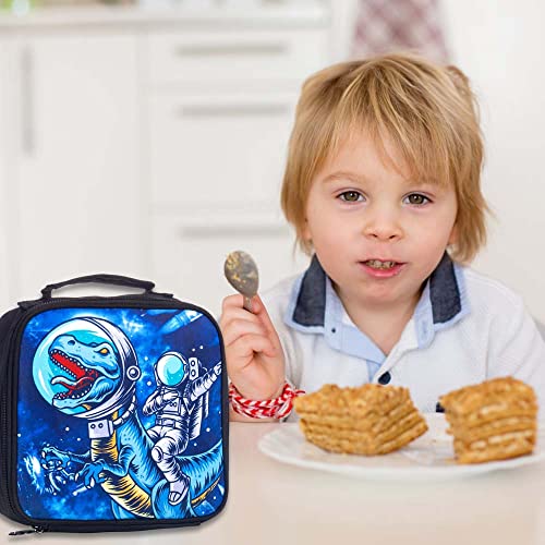 KLFVB 3PCS Dinosaur Backpack for Boys, 16" Kids Bookbag and Lunch Box, Preschool Backpacks for Elementary Students