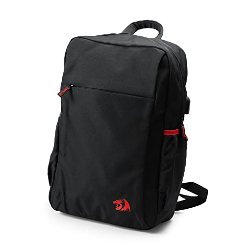 Redragon GB-82 Travel Laptop Backpack, Business Workstation Computer Gaming Backpack w/Durable Double-Layer Fabric Liner, USB Jack & Large Front Pocket, Fits Up to 18" Laptop