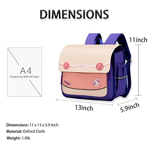 KEBI Japanese Backpackcute Backpacks for Girls，Kids Backpack for Girls School Backpack for 7 to 12 years Schoolbag(Apricot Pink Cute Horse)