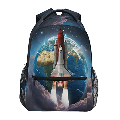 Kcldeci Space Shuttle Laptop Backpack Student Backpacks School Bag Bookbag Travel Daypack Shoulder Bag Fits 14inch Laptop