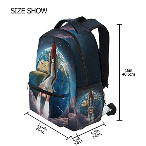 Kcldeci Space Shuttle Laptop Backpack Student Backpacks School Bag Bookbag Travel Daypack Shoulder Bag Fits 14inch Laptop