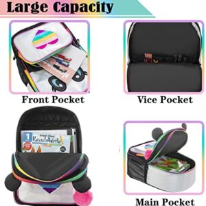 Meetbelify Rolling Backpack for Girls Backpacks with Wheels for Elementary Preschool Students Kids Trip Luggage with Lunch Box for Girls