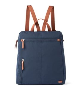 the sak women's recycled esperato backpack in nylon, spacious bag with adjustable back strap, navy ii, one size