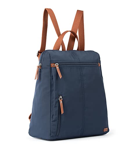 The Sak Women's Recycled Esperato Backpack in Nylon, Spacious Bag with Adjustable Back Strap, Navy II, One Size