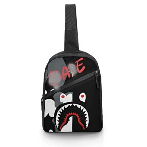 fanfellsy shark fashion camo folding chest bag adjustable crossbody travel bag shoulder daypack…