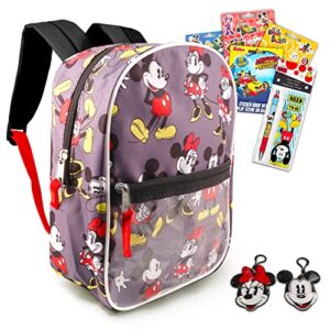 minnie mouse backpack for girls 4-6 - bundle with 10'' inch minnie mini backpack
