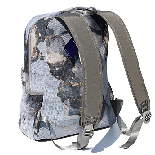 ESVAN Mesh Backpack Bag Clear Backpack Purse Travel Gym Casual Backpack