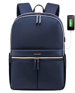 lovevook laptop backpack women, stylish bagpack with usb charging port, travel notebook backpack fits 15.6" computer, for college work commute, blue…