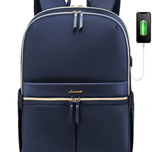 LOVEVOOK Laptop Backpack Women, Stylish Bagpack with USB Charging Port, Travel Notebook Backpack fits 15.6" Computer, for College Work Commute, Blue…