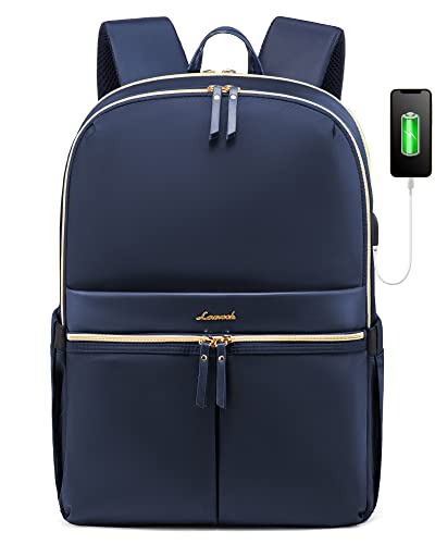 LOVEVOOK Laptop Backpack Women, Stylish Bagpack with USB Charging Port, Travel Notebook Backpack fits 15.6" Computer, for College Work Commute, Blue…