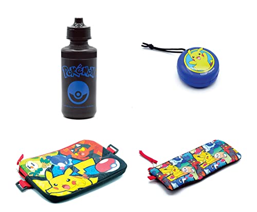Pokemon Pikachu Characters Print 5 Pc Backpack Bookbag Set Lunch Box Water Bottle