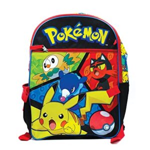 Pokemon Pikachu Characters Print 5 Pc Backpack Bookbag Set Lunch Box Water Bottle